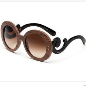PRADA Baroque Sunglasses with Wood & Tortoise~RARE